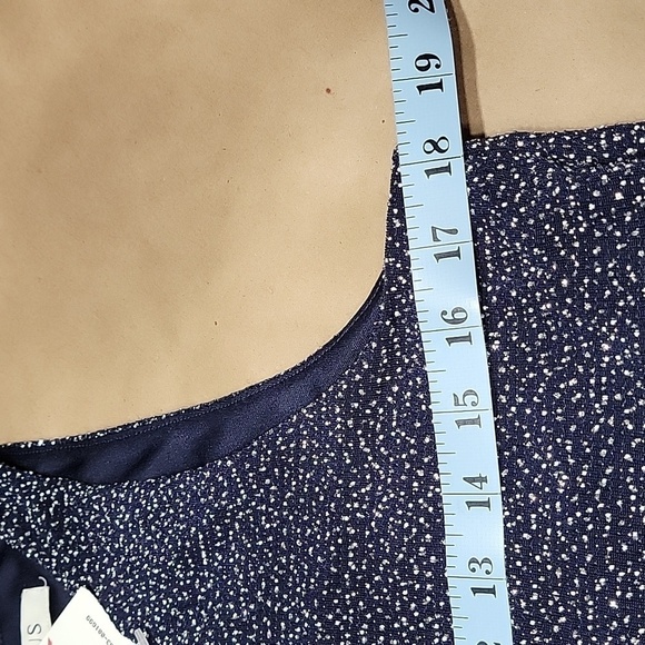 Chaus Size M Navy Blue with Gray and Silver Glittery Sleeveless Top, NEW w/ Tag - Picture 8 of 12